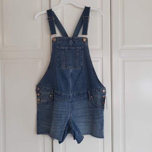 Maternity Size 4 - Isabel Maternity Denim Romper Overall Shorts - NEW